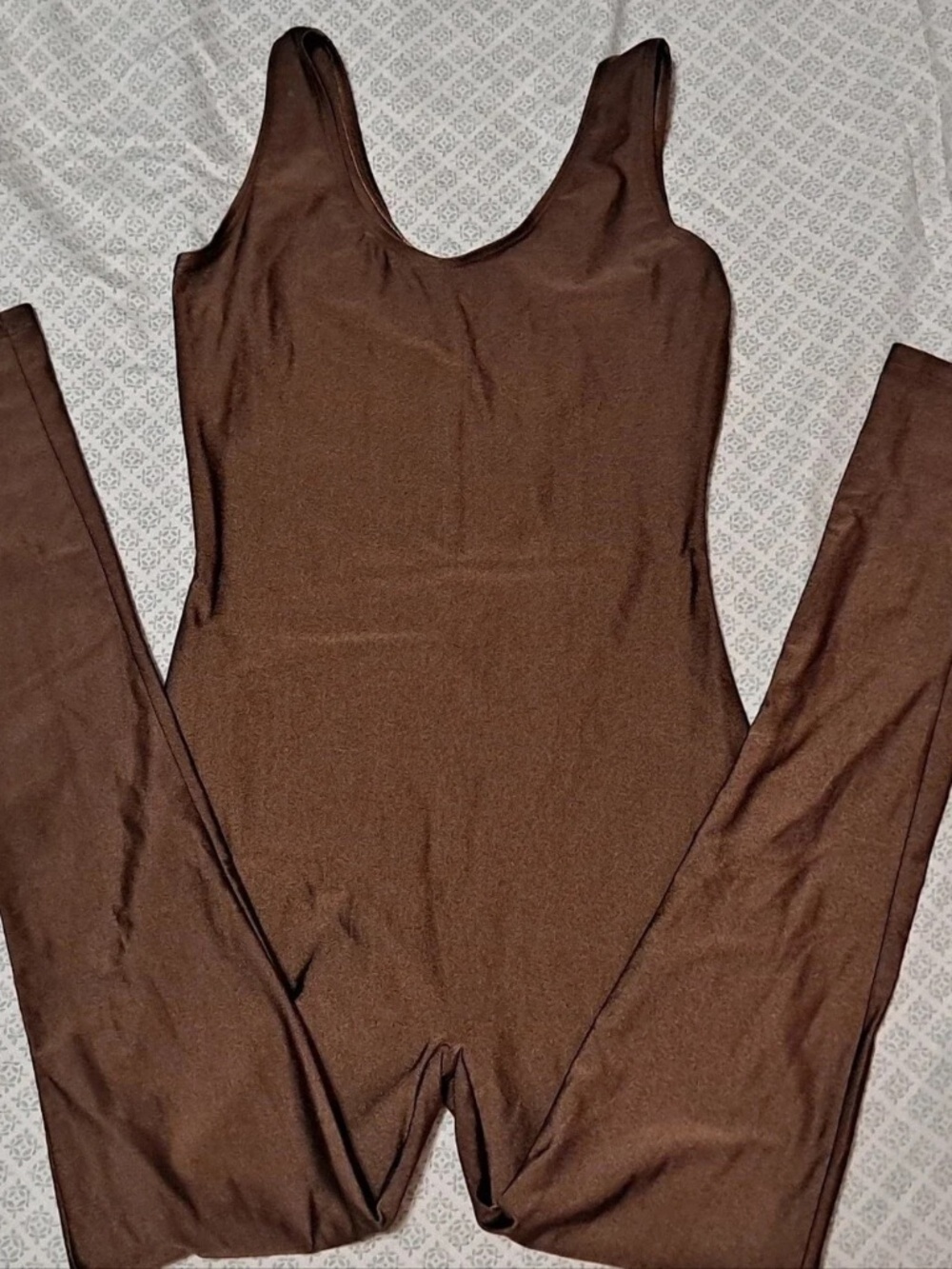 Baltogs Size Medium M Scoop Neck Brown Stretch Jumpsuit Dance Tights lot6378